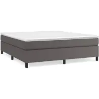 vidaXL Boxspring bed kunstleer grijs 180x200 cm