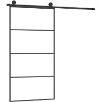 vidaXL Schuifdeur met beslag 102,5x205 cm ESG-glas en aluminium