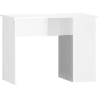 vidaXL Bureau, hoogglanzwit, 100x55x75 cm, houtvezel