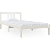 vidaXL Bedframe massief hout wit 90x200 cm