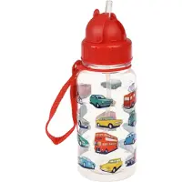 Rex London Kindertrinkflasche mit Strohhalm 500 ml Road Trip
