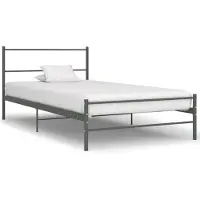 vidaXL Bedframe metaal grijs 100x200 cm