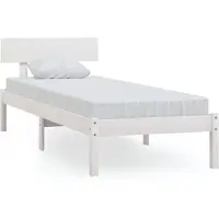 vidaXL Bedframe massief grenenhout wit 100x200 cm