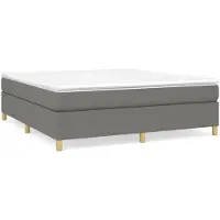 vidaXL Boxspring met matras stof donkergrijs 180x200 cm