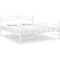 vidaXL Bedframe metaal wit 140x200 cm