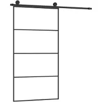 vidaXL Schuifdeur met beslag 102,5x205 cm ESG-glas en aluminium