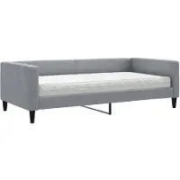 vidaXL Slaapbank met matras 100x200 cm stof lichtgrijs