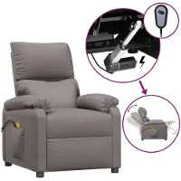 vidaXL Massagestoel elektrisch stof taupe