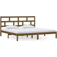 vidaXL Bedframe massief grenenhout honingbruin 200x200 cm
