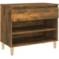 vidaXL Schoenenkast 70x36x60 cm bewerkt hout gerookt eikenkleurig