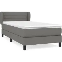 vidaXL Boxspring met matras stof donkergrijs 80x200 cm
