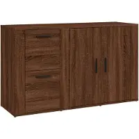vidaXL Dressoir 100x33x59,5 cm bewerkt hout bruin eikenkleur