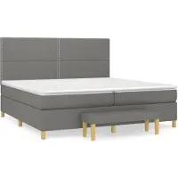 vidaXL Boxspring met matras stof donkergrijs 200x200 cm
