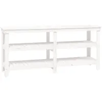 vidaXL Werkbank 181x50x80 cm massief grenenhout wit