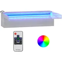 vidaXL Watervaloverlaat met RGB LED's 30 cm roestvrij staal