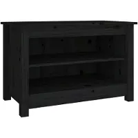 vidaXL Schoenenbank 70x38x45,5 cm massief grenenhout zwart