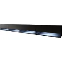 Meubella TV-Meubel Asino LED mat zwart - 280 cm