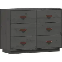 vidaXL Dressoir 100x40x75 cm massief grenenhout grijs