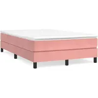 vidaXL Boxspring bed fluweel roze 120x200 cm