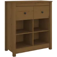 vidaXL Dressoir 70x35x80 cm massief grenenhout honingbruin
