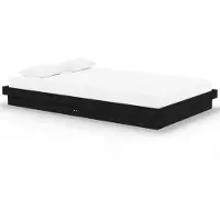 vidaXL Bedframe massief hout zwart 120x200 cm