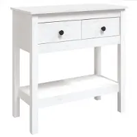 vidaXL Wandtafel 75x35x75 cm massief grenenhout wit