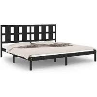 vidaXL Bedframe massief grenenhout zwart 200x200 cm