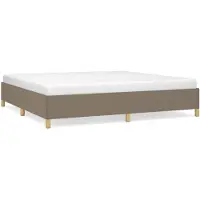 vidaXL Bedframe zonder matras stof taupe 200x200 cm