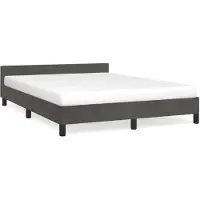 vidaXL Bedframe zonder matras 140x190 cm fluweel donkergrijs