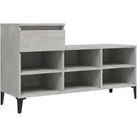 vidaXL Schoenenkast 102x36x60 cm bewerkt hout betongrijs