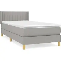 vidaXL Boxspring met matras stof lichtgrijs 80x200 cm
