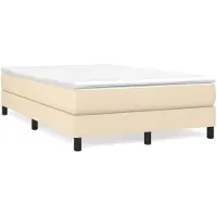 vidaXL Boxspring met matras stof crèmekleurig 120x200 cm