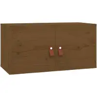 vidaXL Wandkast 60x30x30 cm massief grenenhout honingbruin