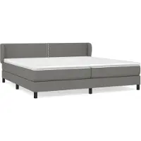 vidaXL Boxspring met matras stof donkergrijs 200x200 cm