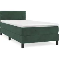 vidaXL Boxspring met matras fluweel donkergroen 100x200 cm