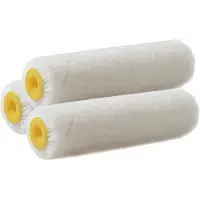 Merkloos Set van 3x stuks muur vacht anti-spat verfrollers velours pluisvrij 2,5 x 10 cm - Verfrollers