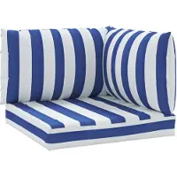 vidaXL Palletkussens 3 st gestreept oxford stof wit en blauw