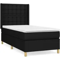 vidaXL Boxspring met matras stof zwart 90x190 cm