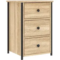 vidaXL Nachtkastje 40x36x60 cm bewerkt hout sonoma eikenkleurig