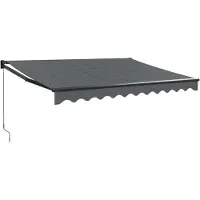 vidaXL Luifel uittrekbaar 3,5x2,5 m stof en aluminium antracietkleurig