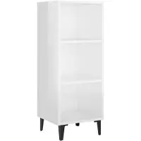 vidaXL Dressoir, hoogglans wit, 34,5 x 32,5 x 90 cm, houtvezel