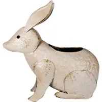 Clayre & Eef Planthouder Konijn 40 cm Beige Ijzer Bloempot Beige Bloempot