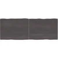 vidaXL Tafelblad natuurlijke rand 160x60x(2-4)cm eikenhout donkerbruin