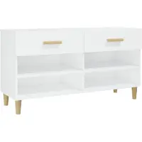 vidaXL Schoenenkast 102x35x55 cm bewerkt hout hoogglans wit