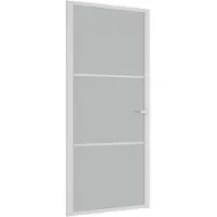 vidaXL Binnendeur 93x201,5 cm matglas en aluminium wit