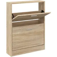 vidaXL Schoenenkast eiken 59x17x81 cm bewerkt hout