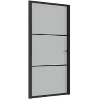 vidaXL Binnendeur 102,5x201,5 cm matglas en aluminium zwart