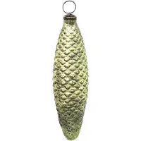 Clayre & Eef Kerstbal XL 23 cm Groen Glas Kerstdecoratie Groen Kerstdecoratie