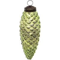 Clayre & Eef Kerstbal 10 cm Groen Glas Kerstdecoratie Groen Kerstdecoratie