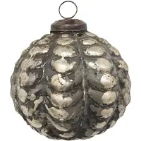 Clayre & Eef Kerstbal Ø 6 cm Bruin Glas Kerstdecoratie Bruin Kerstdecoratie